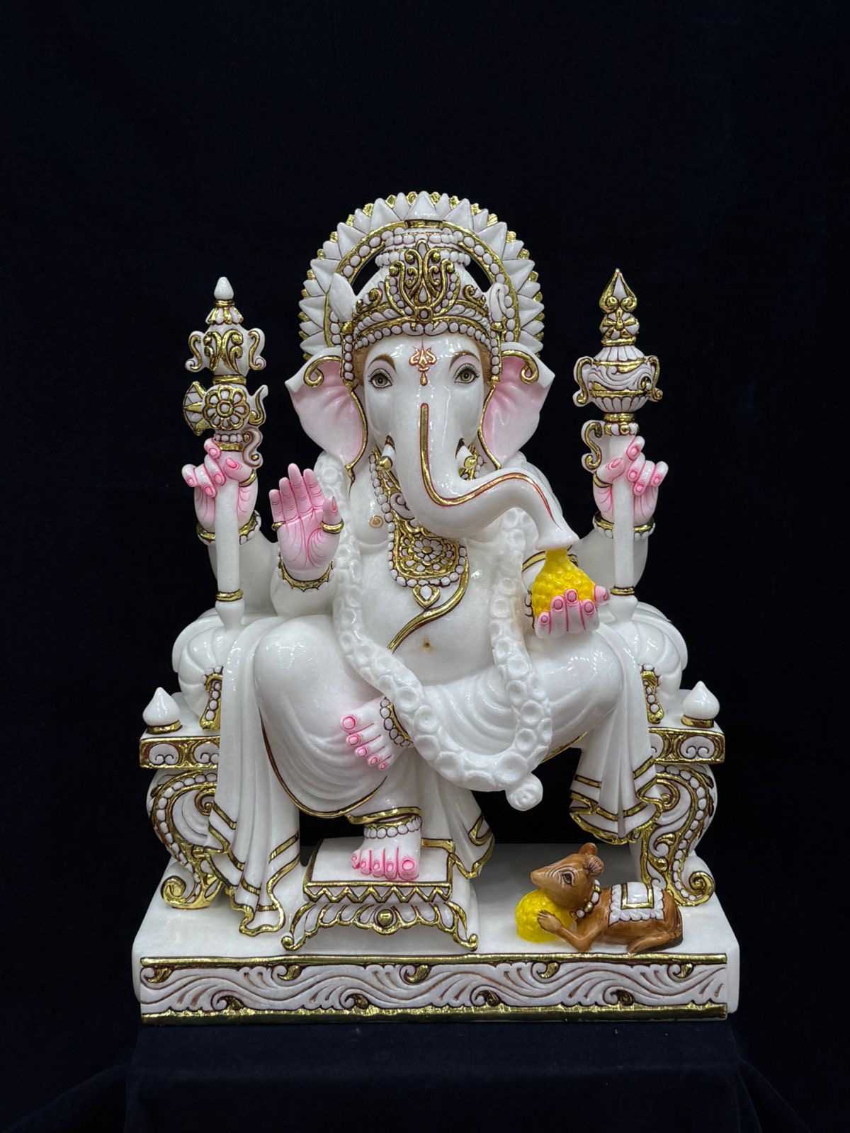 Premium Marble Temple Masterpiece - Exquisite Makrana Marble Hindu Mandir Custom Spiritual Architecture